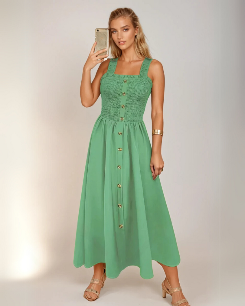 Elsa™ - Shirred A-Line Maxi Dress