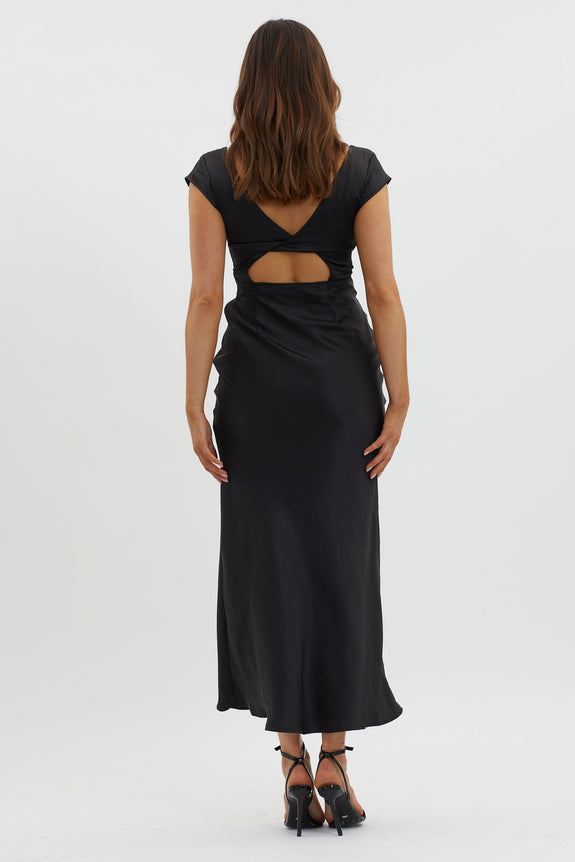 Rosa™ - Twist Back V-Neck Maxi Dress