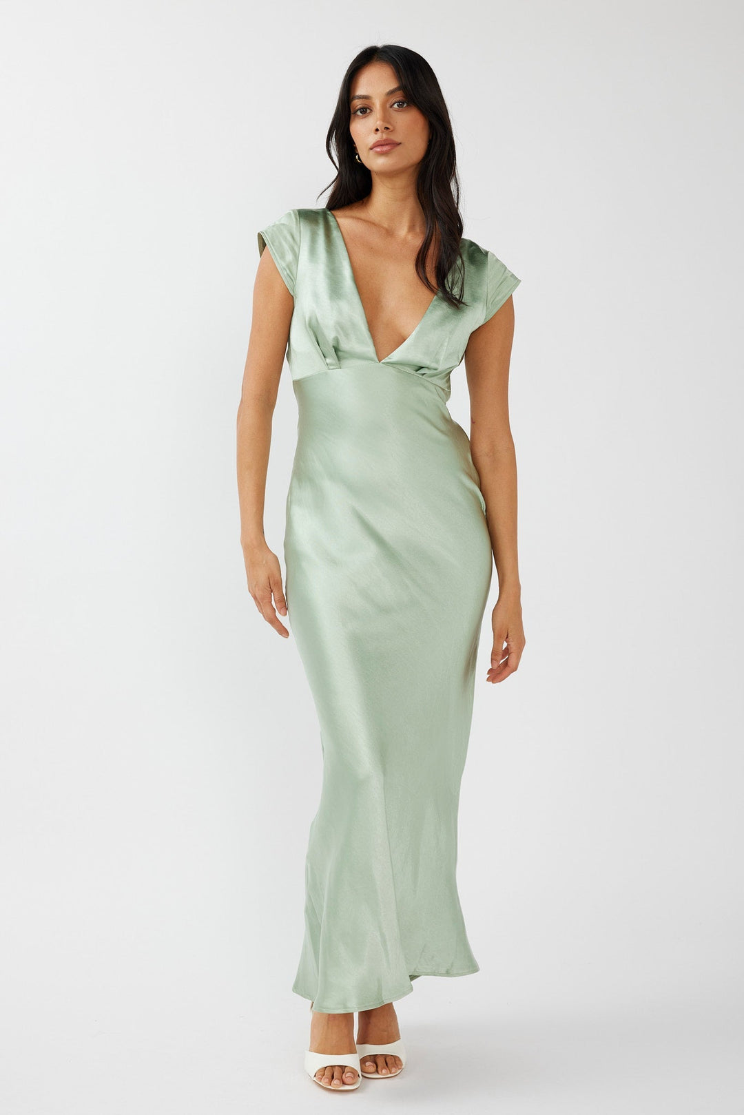 Rosa™ - Twist Back V-Neck Maxi Dress