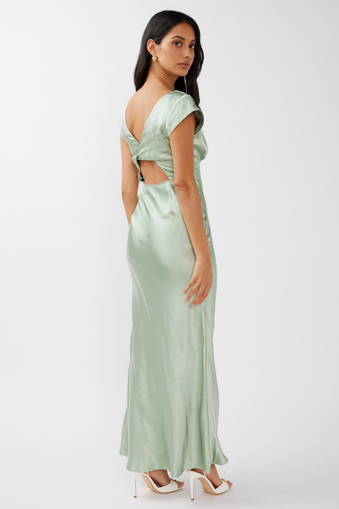 Rosa™ - Twist Back V-Neck Maxi Dress