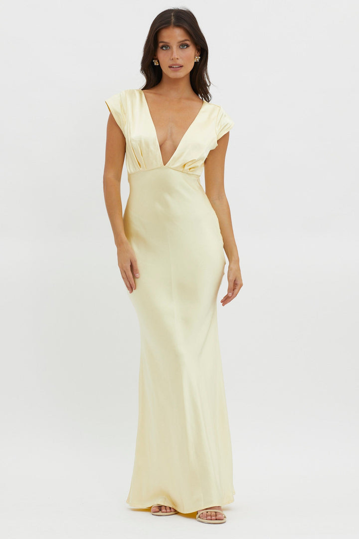 Rosa™ - Twist Back V-Neck Maxi Dress